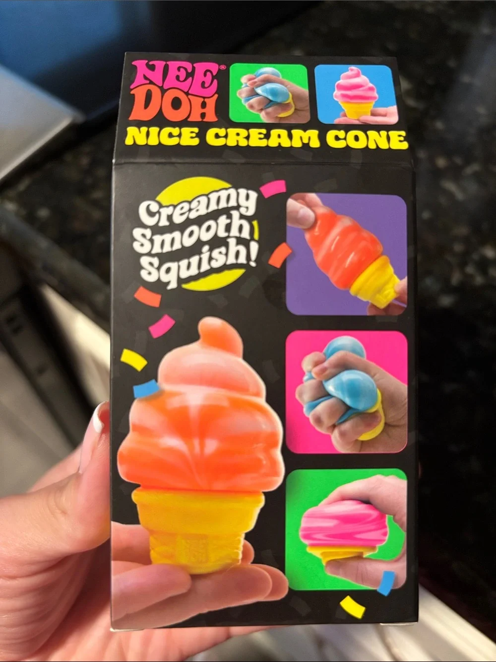 NeeDoh Nice Cream Cone fidget toy by Schylling-Blue